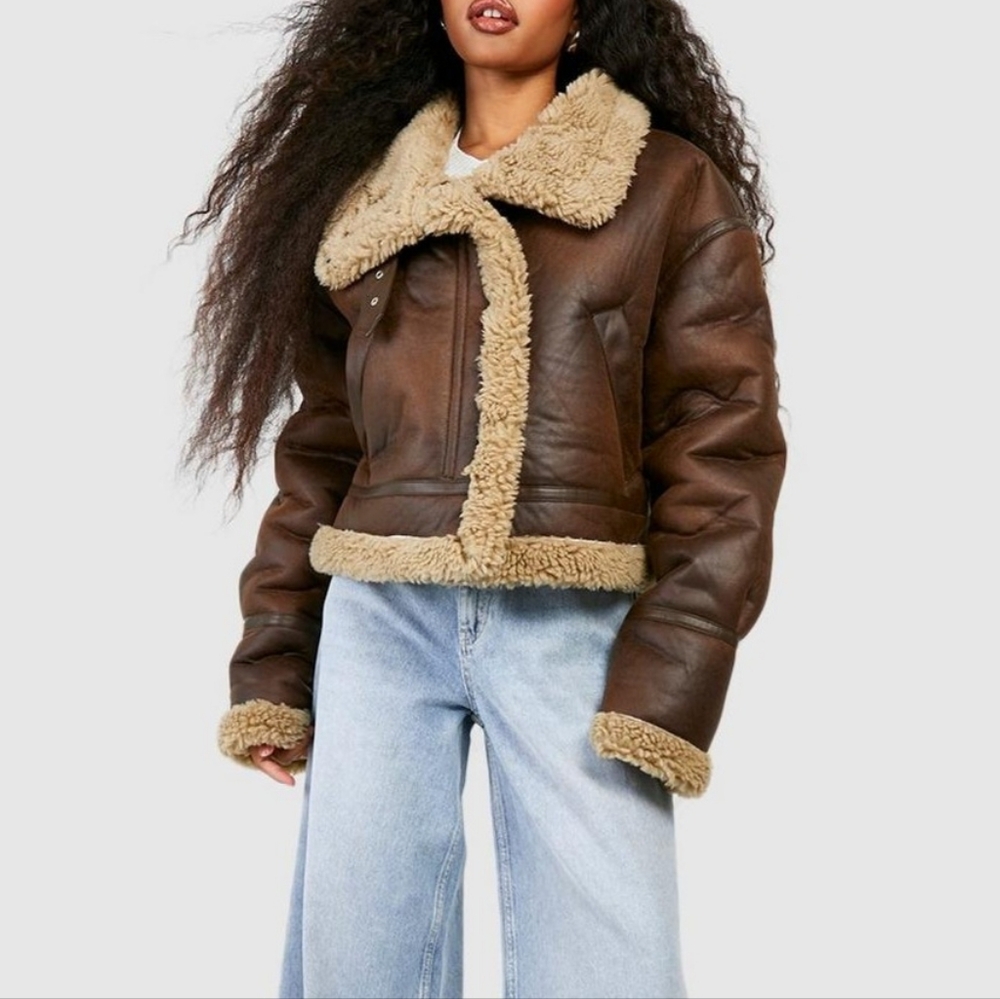 Boohoo aviator jacket size 6